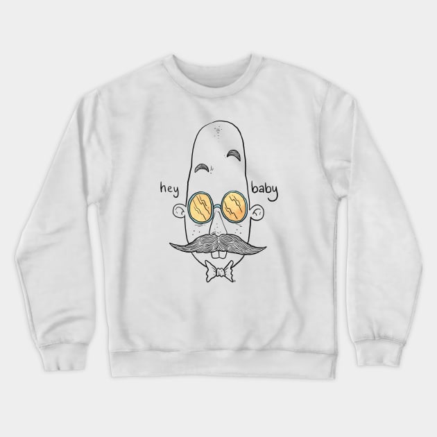 Hey-Baby Crewneck Sweatshirt by NinoBalitaIllustration
